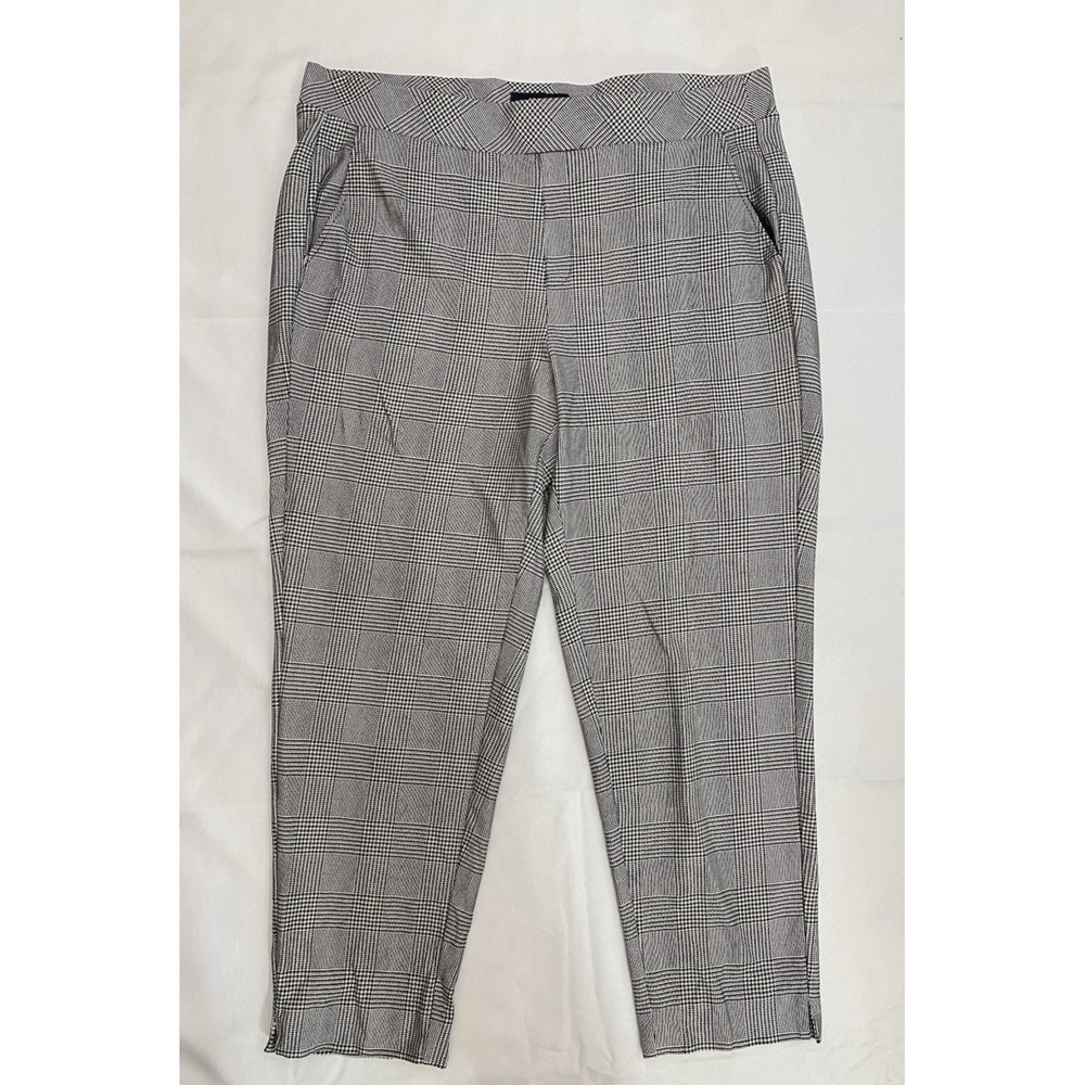 Torrid Ankle‎ Pants Womens Size 3 Tall Black Plaid Houndstooth Stretch Pockets